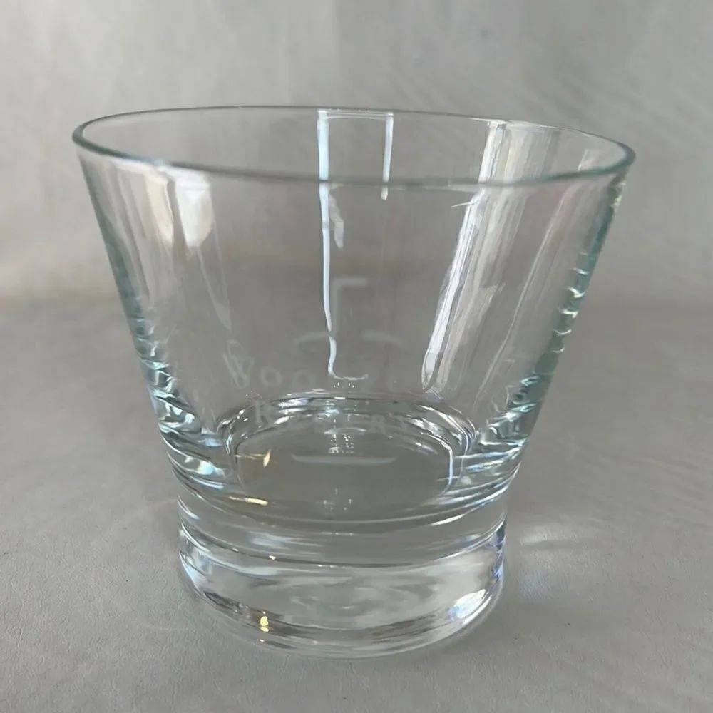 Woodford Reserve Rocks Glass 8 Oz White Writing Heavy Bottom 3 1/2 Inches Round